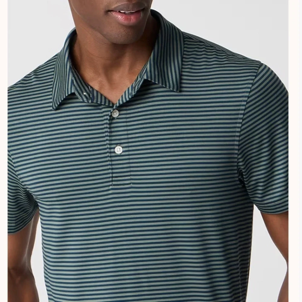 NWOT j crew Striped performance polo shirt nightfall blue